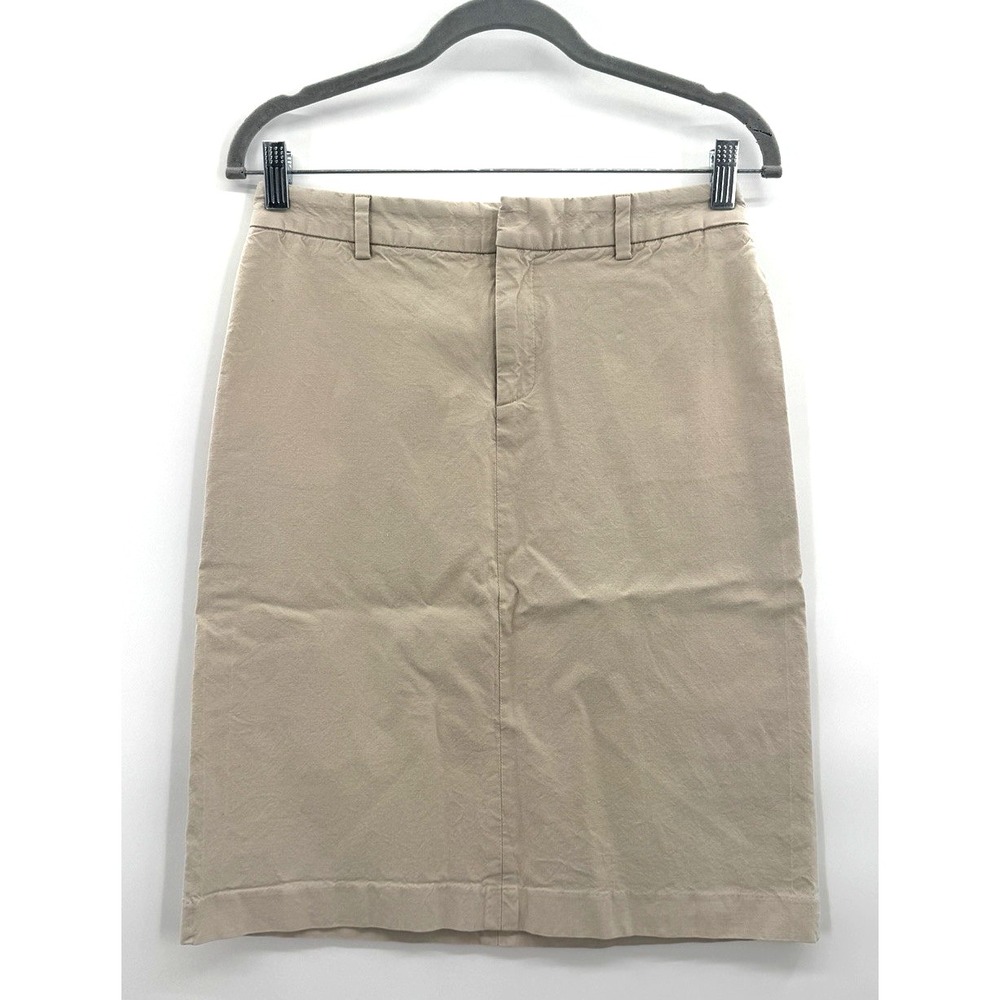 VTG Y2K Banana Republic Low Rise Khaki Pencil Skirt 4 Italy Stretch Safari 2002